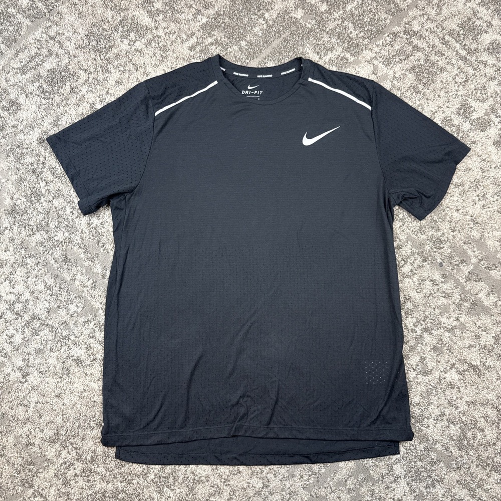 Nike Men's Black Running Dri-Fit Stay Cool Mesh Shirt Size L Large‎ CT7749-010